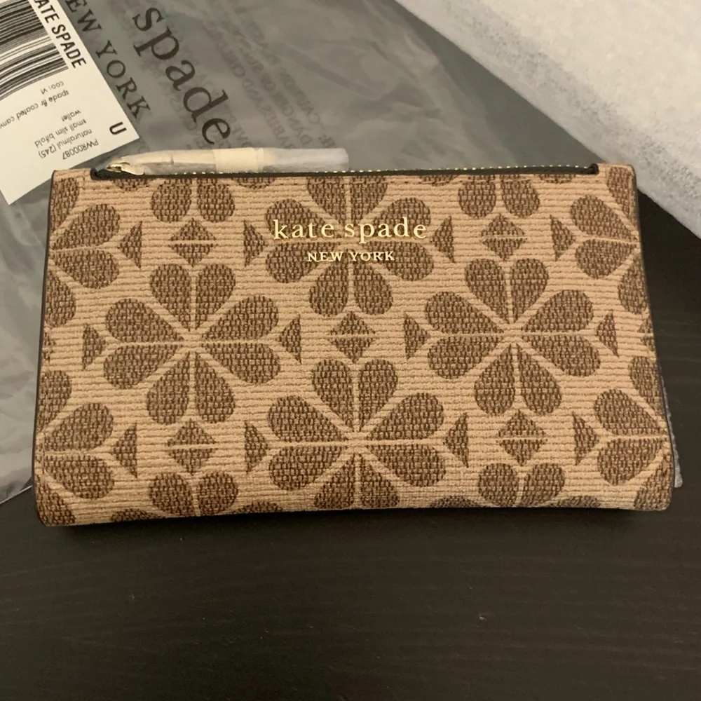 Kate Spade Spade Flower Coated Canvas Small Slim Bifold Wallet